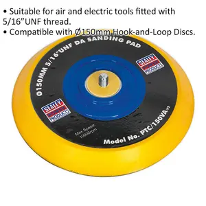 145mm DA Backing Pad for Hook and Loop Discs - Durable and High-Speed Performance