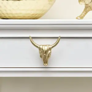 Melody Maison Gold Buffalo Skull Drawer Knob