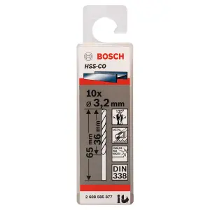 Bosch Professional HSS-Co DIN338 3.2x36x65