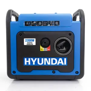 Hyundai 2200W  2.2kW Petrol Inverter Generator Pure Sine Wave Output Lightweight, Quiet Running HY2250Si