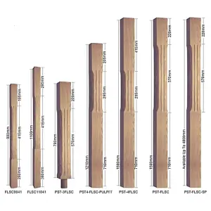 Oak Spindle Fluted Stop Chamfer 41mm x 41mm x 900mm - 16 Pack UK Manufactured Traditional Products Ltd