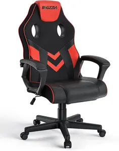 Ergonomic Gaming Chair,PU Leather Computer Chair for PC Office Gamer(Black and Red)