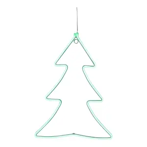 Green LED White Tree Silhouette (H) 406mm