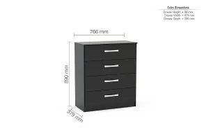 Birlea Lynx 4 Drawer Chest Black