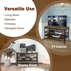 Costway 3-Tier TV Stand for TVs up to 46" Industrial Console Table Entertainment Center