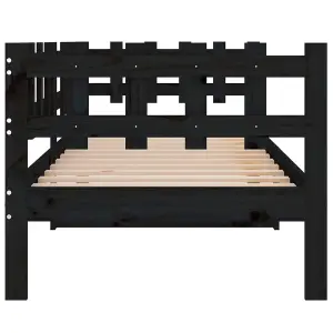 Berkfield Day Bed Black 90x190 cm Solid Wood Pine