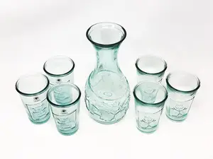 Recycled Glass Creative Entertaining Kitchen Dining Boy & Girl Decanter & Tumblers Set 1L, 300ml