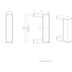 4x Square Section Bar Pull Handle 143 x 15mm 128mm Fixing Centres Satin Nickel