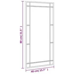 Mirl Rectangle Metal Wall Mirror 80cm H x 40cm W