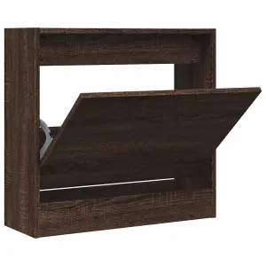 Shoe Cabinet Brown Oak 60x21x57 cm Engineered Wood