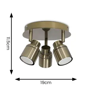 ValueLights Benton Gold Bathroom Ceiling Plate Spotlight