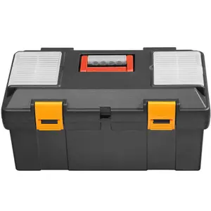 Tool Box Dwayne - large compartment with divider, 2 small compartments - black