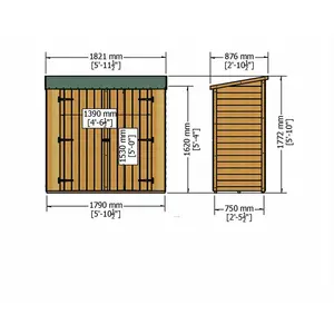 Garden Value 6 ft. W x 3 ft. D Storage Shed