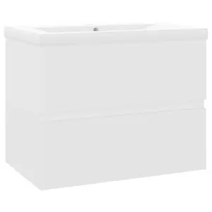 Berkfield Sink Cabinet with Built-in Basin White Engineered Wood