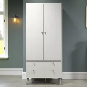 Core Products Augusta Curve 2 door, 2 drawer wardrobe , White