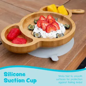 Tiny Dining Koala Bamboo Suction Plate - Navy Blue