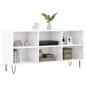 Berkfield TV Cabinet High Gloss White 103.5x30x50 cm Engineered Wood