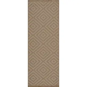 CHARDY Machine Washable Jute Boho Runner Rug 79 x 220 cm