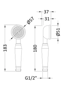 Traditional Small Shower Handset - Chrome