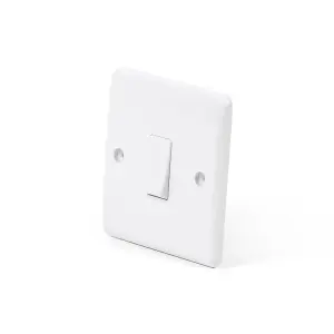 5 Pack - Lieber Silk White 1 Gang 2 Way 10A Light Switch - Curved Edge