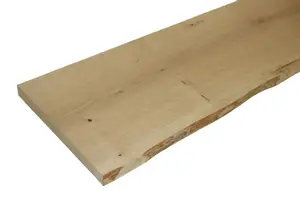 Natural Waney edge Oak Furniture board, (L)1.2m (W)250mm-300mm (T)25mm