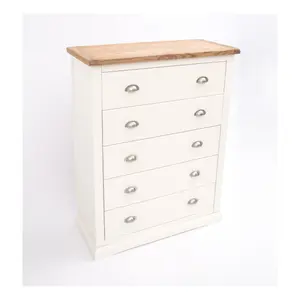 Cosenza 5 Drawer Chest of Drawers Chrome Cup Handle