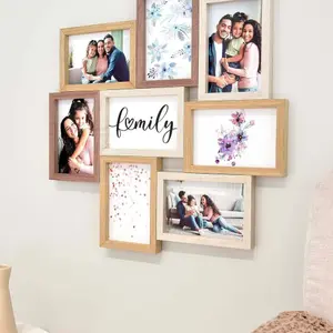 nielsen Accent Photo Collage Frame for 8 Pictures 4x6" - Mixed Wood Finishes