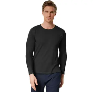 Long-Sleeved Top - basic wear for men - black XL