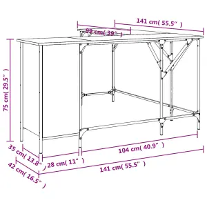 Berkfield Desk Black 141x141x75 cm Engineered Wood