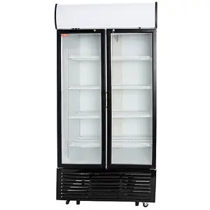 Contender 1045L Commercial Double Hinged Glass Door Fridge