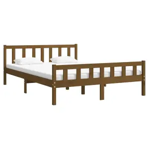 Berkfield Bed Frame Honey Brown Solid Wood 140x200 cm