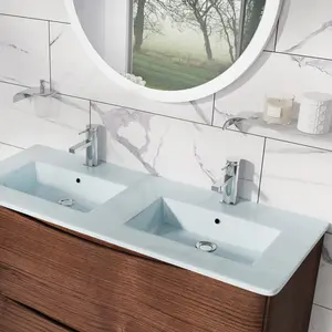 Stanhope 1200mm Double Bathroom Vanity with Integrated Glass Basin Blue