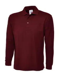 Uneek - Unisex Longsleeve Poloshirt - 50% Polyester 50% Cotton - Maroon - Size XS