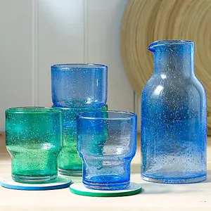 Sur La Table Colour Me Happy Blue Handmade Glass Carafe