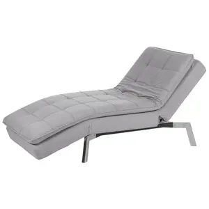 Velvet Chaise Lounge Light Grey LOIRET