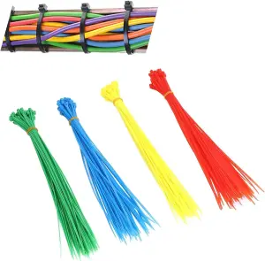 300pcs Assorted Cable Ties Plastic Zip Tie Wraps Nylon Cables Self Locking Mechanism