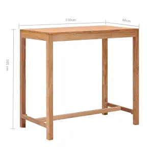 Berkfield Garden Bar Table 110x60x105 cm Solid Teak Wood