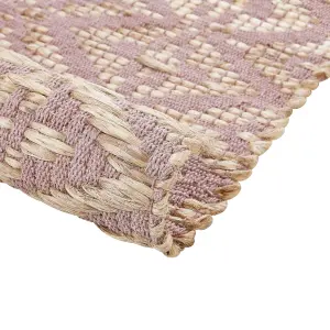 Cotton Area Rug 160 x 230 cm Beige and Pink GERZE