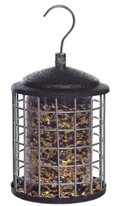 Metal Wild Bird Seed Feeder Squirrel Proof Blocking Protection Guard Steel Cage holds 800g bird seeds