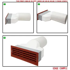 Kair Ducting Adaptor 204mm x 60mm to 100mm - 4 inch Rectangular to Round Straight Channel Connector