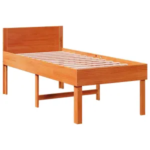 Berkfield Bed Frame without Mattress Wax Brown 80x200 cm Solid Wood Pine