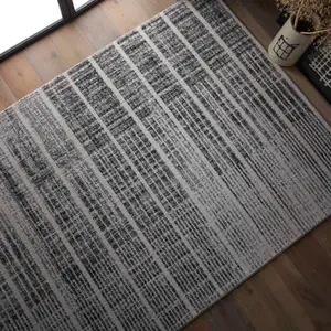 Melrose Sanford Striped Grey Medium Area Rug 080/150cm