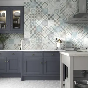 Johnson Tiles Matt Décor Concrete effect Porcelain Indoor Wall Tile Sample