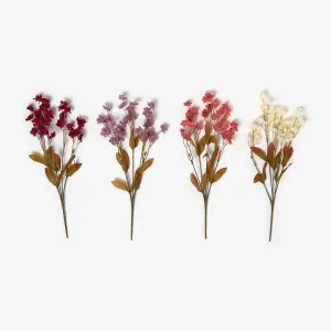 HOMESCAPES Set of 4 Handmade Nemesia Seventh Heaven Artificial Flower Stems