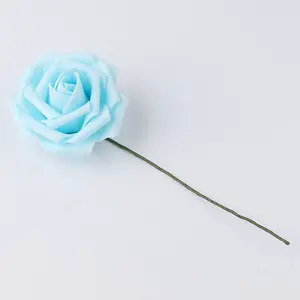 25pcs Artificial Flowers Foam Rose Fake Flower With Stem Wedding Party Bouquet