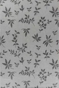 Modern Floral Design Outdoor-Indoor Rugs Dark Grey 160x230 cm