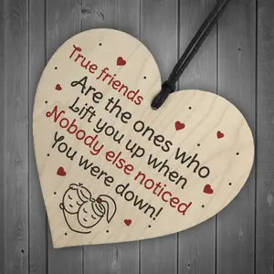 Cute Thank You Gift For Best Friend Birthday Xmas Wooden Heart Keepsake Gift