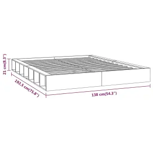 Berkfield Bed Frame White 120x190 cm Small Double Solid Wood