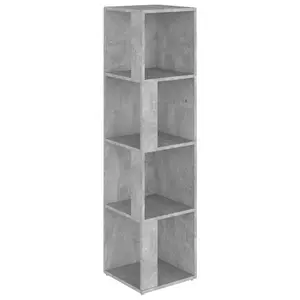 Berkfield Corner Cabinet Concrete Grey 33x33x132 cm Engineered Wood