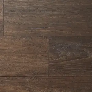 GoodHome Swanley Wood planks Dark oak effect Laminate Flooring, 1.29m²